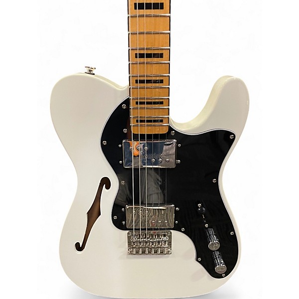 Used 2021 Squier Classic Vibe Telecaster Thinline Alpine White Hollow Body Electric Guitar