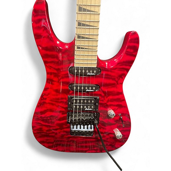 Used Jackson JS34Q Dinky QM Trans Red Solid Body Electric Guitar