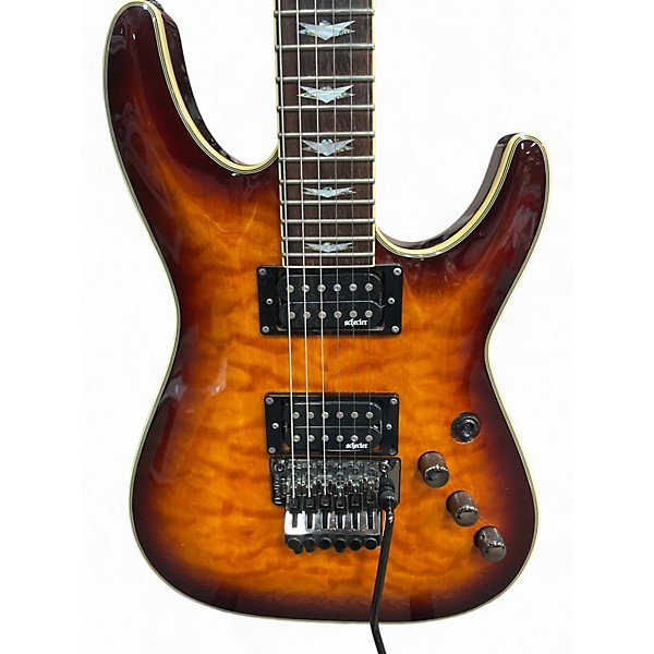 Used Schecter Guitar Research Omen Extreme 6 Floyd Rose 2 Color Sunburst Solid Body Electric Guitar