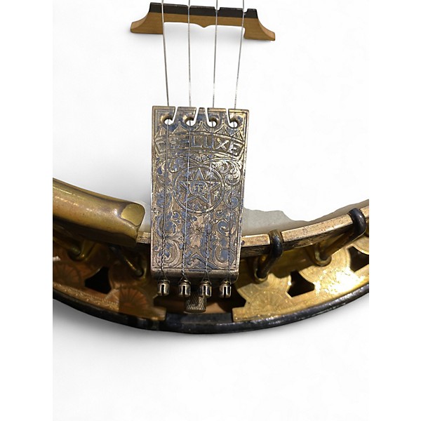 Vintage 1920s Vega Deluxe Vegaphone Natural & Gold Banjo