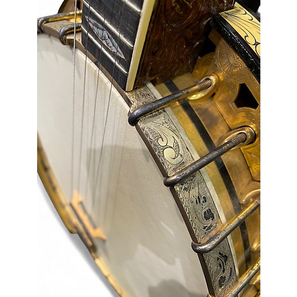 Vintage 1920s Vega Deluxe Vegaphone Natural & Gold Banjo