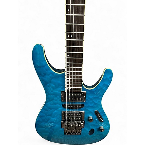 Used Ibanez S6570Q Prestige Series Ocean Turquoise Solid Body Electric Guitar