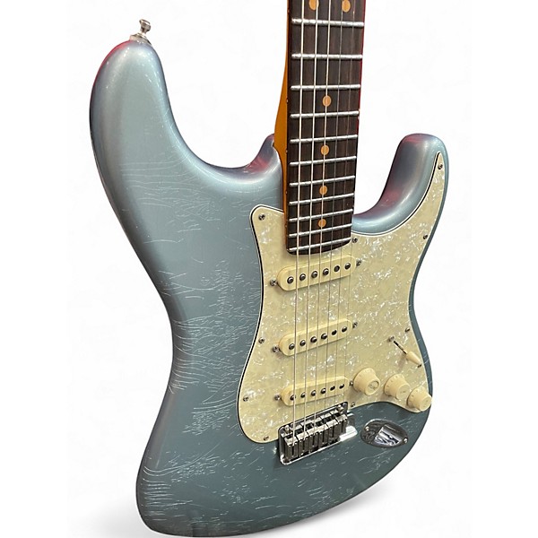 Used 2025 Fender American Ultra Vintage Stratocaster Ice Blue Metallic Solid Body Electric Guitar