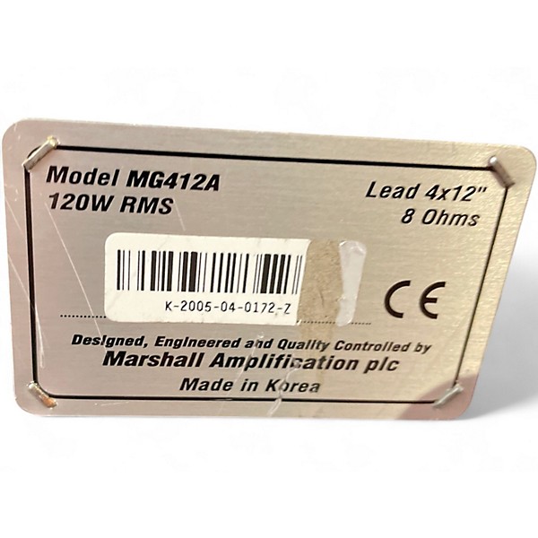 Used Marshall MG412A 4x12 120W Angle Guitar Cabinet