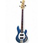 Used Sterling by Music Man Sting Ray Sub Series Chrome Blue Electric Bass Guitar thumbnail