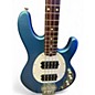 Used Sterling by Music Man Sting Ray Sub Series Chrome Blue Electric Bass Guitar