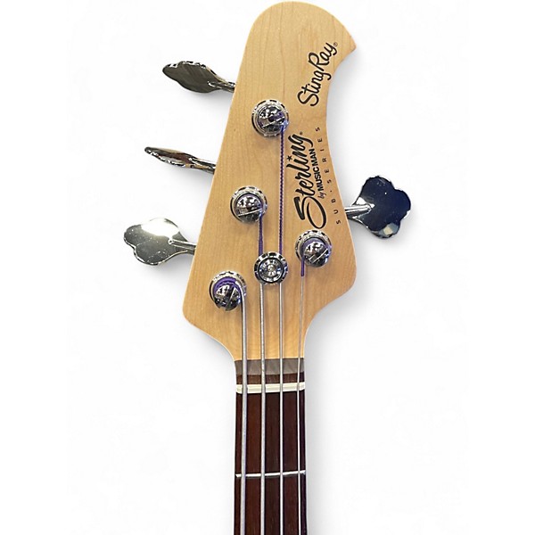 Used Sterling by Music Man Sting Ray Sub Series Chrome Blue Electric Bass Guitar