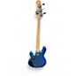 Used Sterling by Music Man Sting Ray Sub Series Chrome Blue Electric Bass Guitar