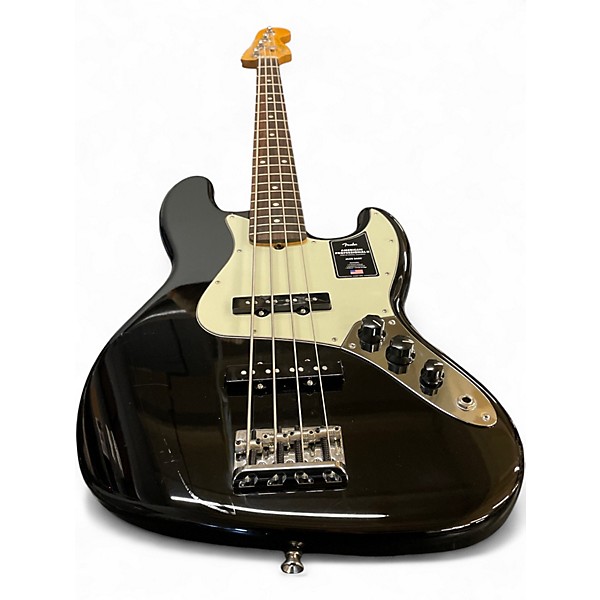 Used Fender American Professional II Jazz Bass Black Electric Bass Guitar