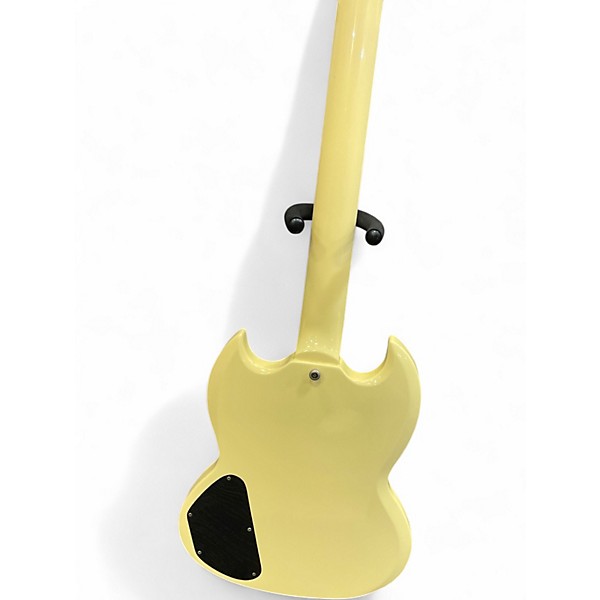 Used 2010s Epiphone 61 Les Paul Custom  Reissue  Antique Ivory Solid Body Electric Guitar