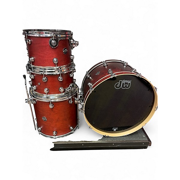 Used DW 4 Piece Performance Series TOBACCO STAIN OIL Drum Kit