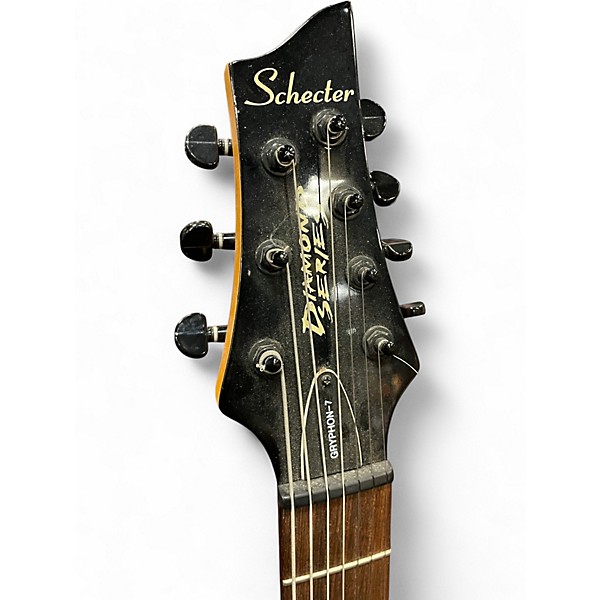 Used Schecter Guitar Research Diamond Series Gryphon-7 Trans Black Solid Body Electric Guitar