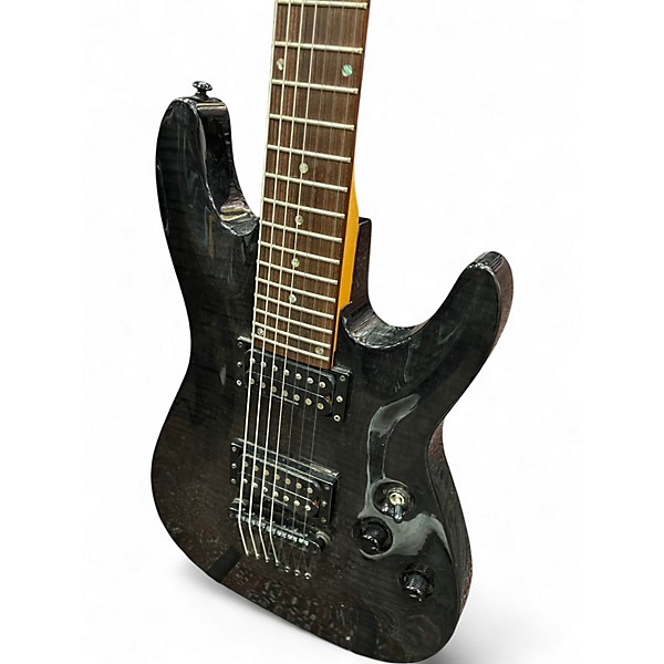 Used Schecter Guitar Research Diamond Series Gryphon-7 Trans Black Solid Body Electric Guitar