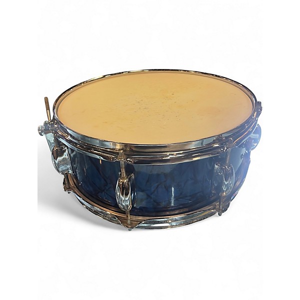 Vintage 1960s Zim-gar 14in Snare Blue Pearl Drum