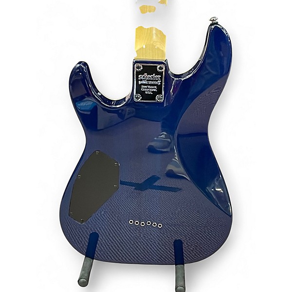 Used Schecter Guitar Research Omen 6 Blue Burst Solid Body Electric Guitar