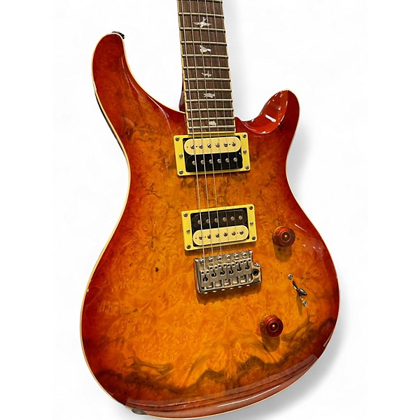 Used PRS SE Custom 24 Exotic Laurel Burl Limited Edition Vintage Sunburst Solid Body Electric Guitar