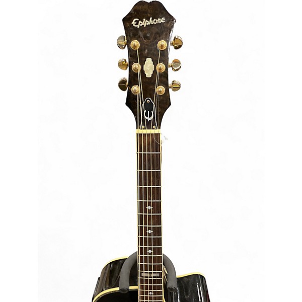 Used Epiphone PR-6E Trans Black Acoustic Electric Guitar