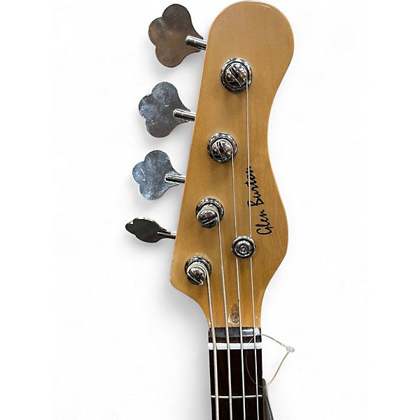 Used Glen Burton 4 STRING DOUBLE CUT QUILTED GREY Electric Bass Guitar