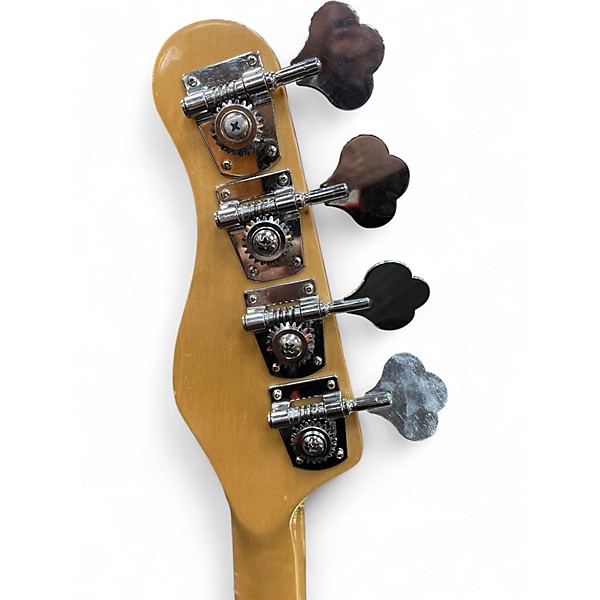 Used Glen Burton 4 STRING DOUBLE CUT QUILTED GREY Electric Bass Guitar