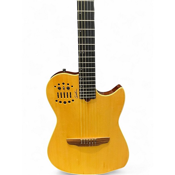 Used Godin Multiac Nylon SA Yellow Classical Acoustic Electric Guitar