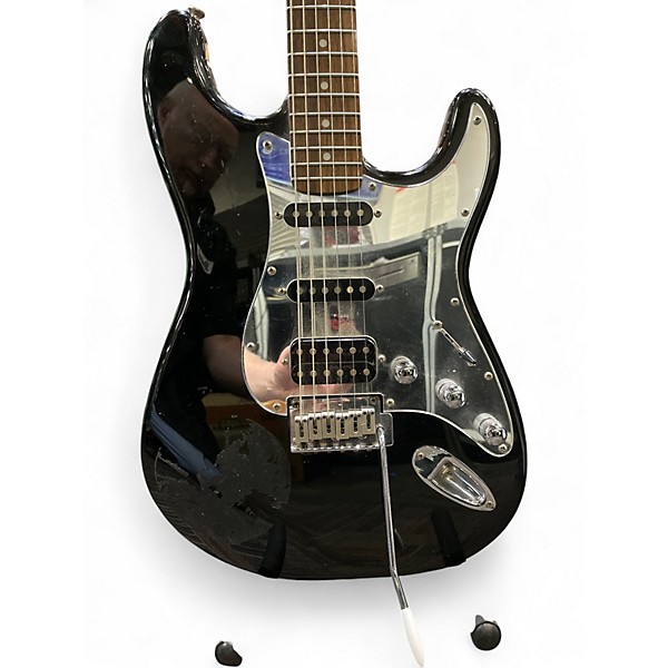 Used Squier HHS Stratocaster Black Solid Body Electric Guitar