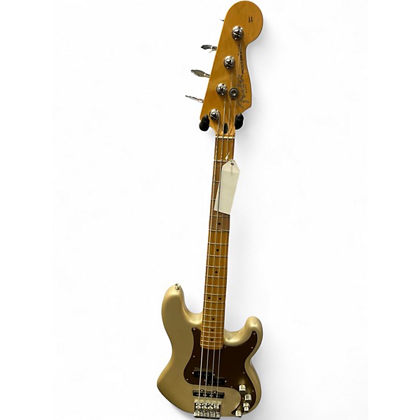 Used Fender Deluxe Active Precision Bass Antique Gold Electric Bass Guitar
