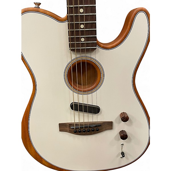 Used Fender Acoustasonic Player Telecaster Classic White Acoustic Electric Guitar