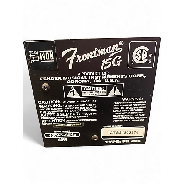 Used Fender Frontman 15G 15W Guitar Combo Amp