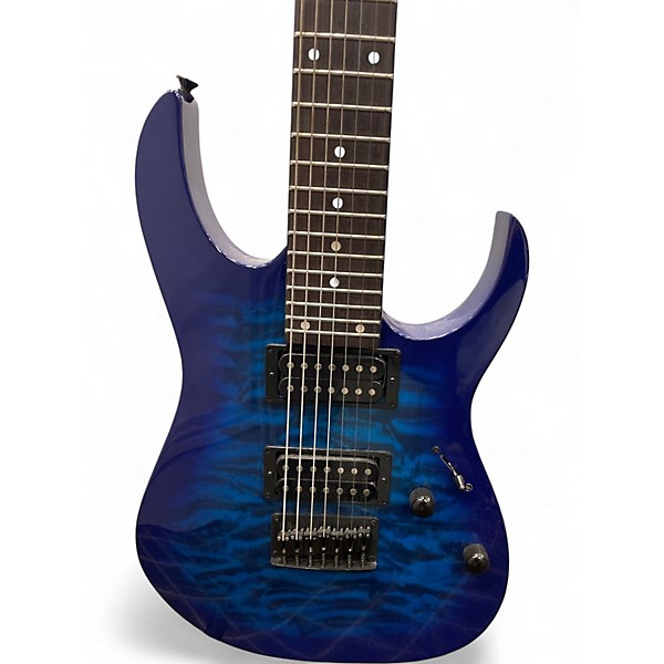 Used Ibanez Gio 7 string Blue Solid Body Electric Guitar