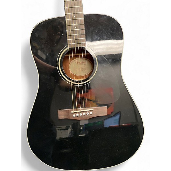 Used Fender CD60 Dreadnought Black Acoustic Guitar