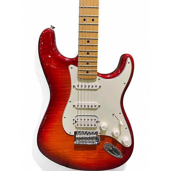 Used Fender Standard Stratocaster HSS Plus Top Aged Cherry Burst Solid Body Electric Guitar