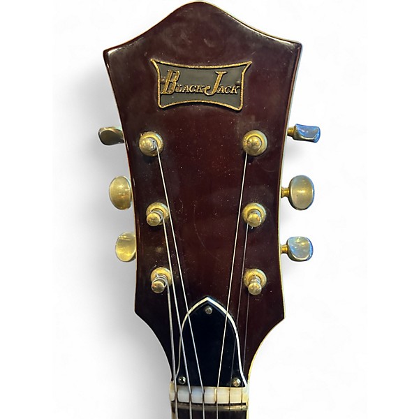 Vintage 1970s Black Jack SEMI HOLLOW Midnight Wine Hollow Body Electric Guitar