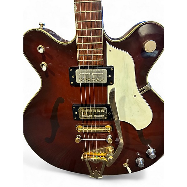 Vintage 1970s Black Jack SEMI HOLLOW Midnight Wine Hollow Body Electric Guitar