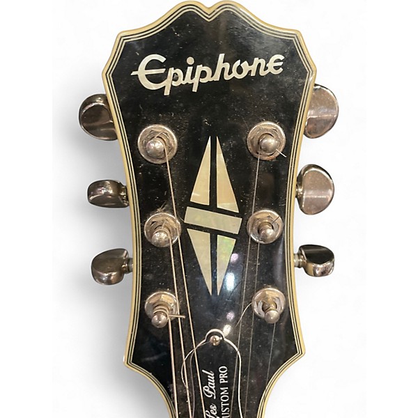 Used Epiphone Les Paul Custom Pro TV Silver Solid Body Electric Guitar