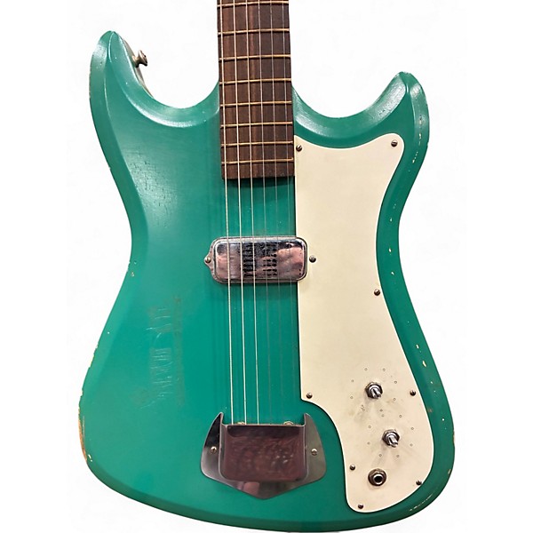 Vintage 1960s Silvertone 1413 Green Solid Body Electric Guitar