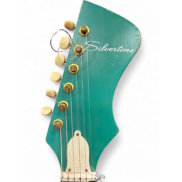 Vintage 1960s Silvertone 1413 Green Solid Body Electric Guitar
