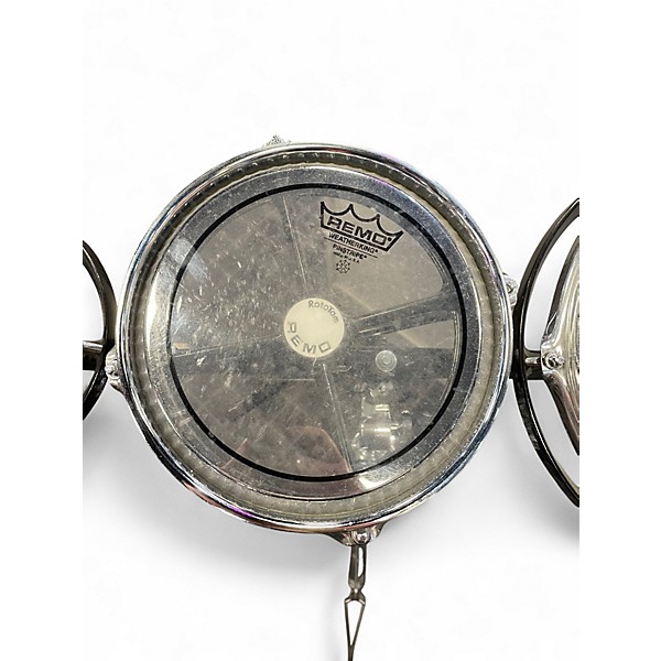 Used Remo 10X2 Rototom Black and Silver Roto Toms