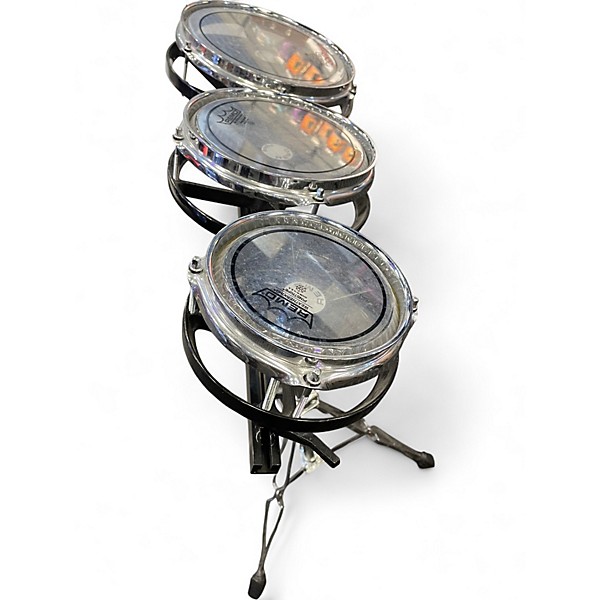 Used Remo 10X2 Rototom Black and Silver Roto Toms