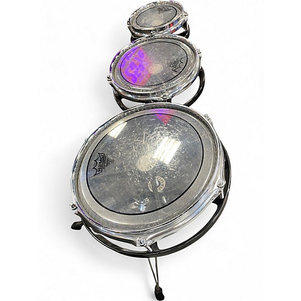 Used Remo 10X2 Rototom Black and Silver Roto Toms