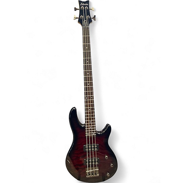 Used Schecter Guitar Research Raiden Special 4 String red burst Electric Bass Guitar