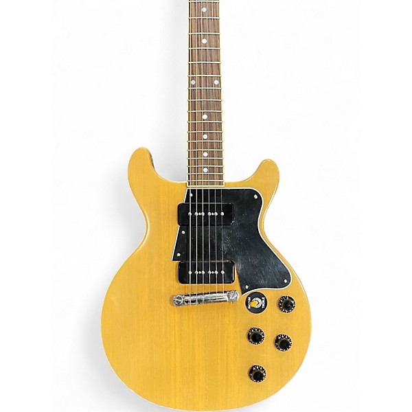 Used Epiphone Inspired By Gibson Custom Les Paul Double Cut TV Yellow Solid Body Electric Guitar