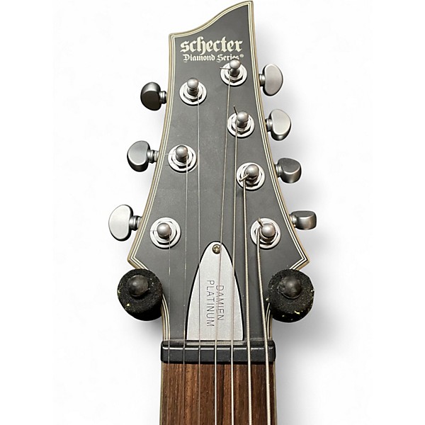 Used Schecter Guitar Research Damien Platinum 7 Left Satin Black Solid Body Electric Guitar