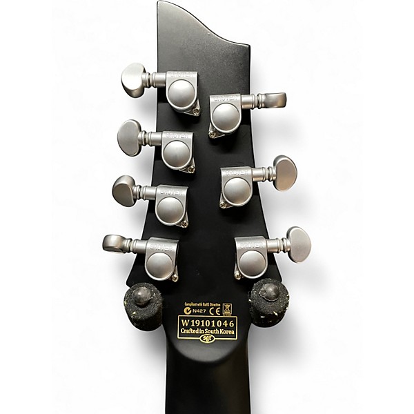 Used Schecter Guitar Research Damien Platinum 7 Left Satin Black Solid Body Electric Guitar