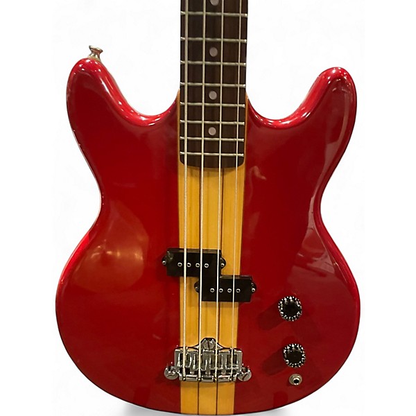 Used Vantage VS600B RED WITH NATURAL STRIPE Electric Bass Guitar