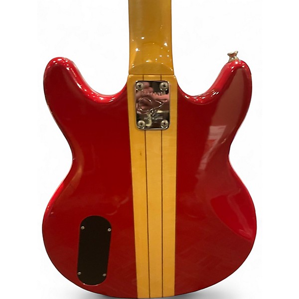 Used Vantage VS600B RED WITH NATURAL STRIPE Electric Bass Guitar