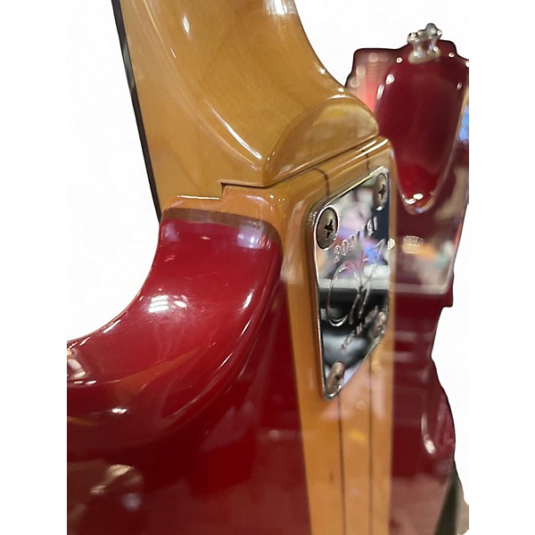 Used Vantage VS600B RED WITH NATURAL STRIPE Electric Bass Guitar