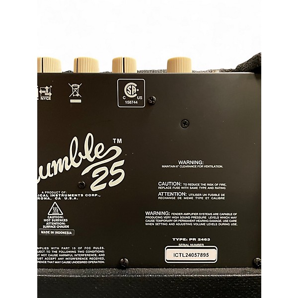 Used Fender Rumble 25 25W 1x10 Bass Combo Amp