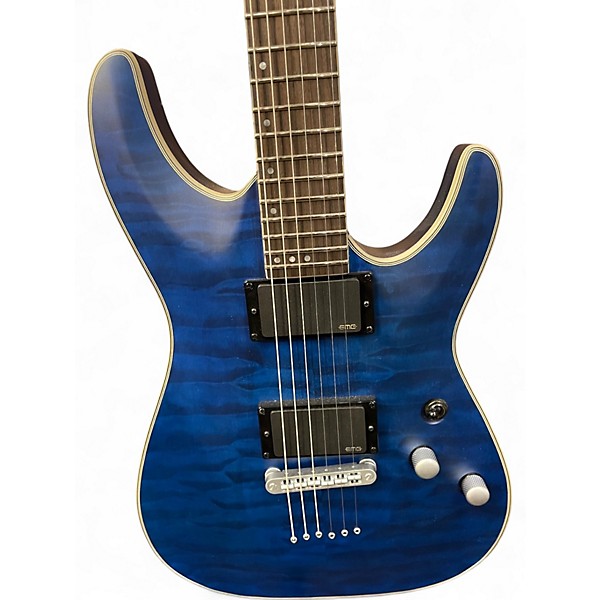 Used Schecter Guitar Research C1 Platinum Blue Solid Body Electric Guitar