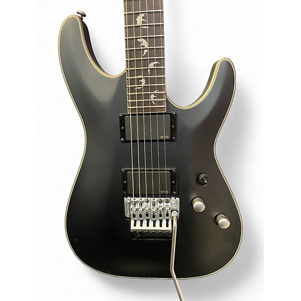 Used Schecter Guitar Research Damien Platinum GREY Solid Body Electric Guitar