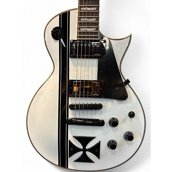 Used ESP LTD James Hetfield Signature Iron Cross Snow White Solid Body Electric Guitar